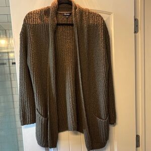 Tildon Olive Knit Open-Front Cardigan